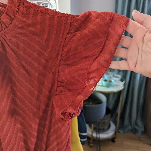 Elegant Rust Orange Midi Dress - Picture 7 of 13